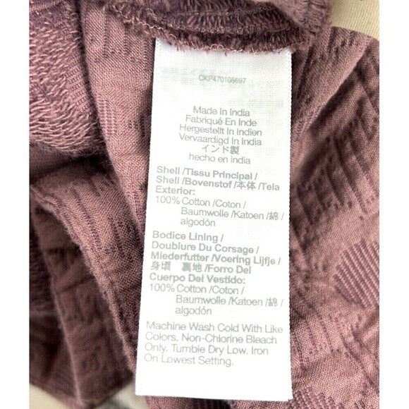 Madewell Floral Quilted Puff Sleeve Mini Dress Sz M Purple Flirty Hidden Zipper - Picture 12 of 12